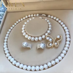 Custom-made 4A Quality Natural Freshwater Round Baroque Pearl Necklace for Jewelry Making