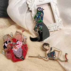 Customized Anime Cartoon Hard Enamel Lapel Pin with Gold or Nickel-Plated Finish