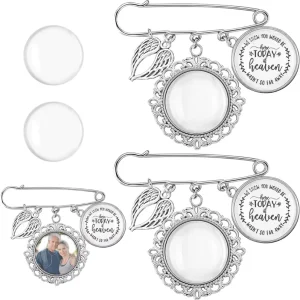Customized Blank Metal Pendants and Brooches for Memorial Photo, Wedding Bouquet, Sublimation, and Graduation Cap Charms