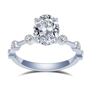 Customized Jewelry 9K Gold 1.8ct E VS1 Oval Shape IGI Lab Grown Diamond Ring
