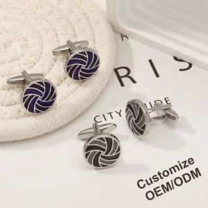 Customized Logo Metal Clip-On Shirt Button Cover Cufflinks