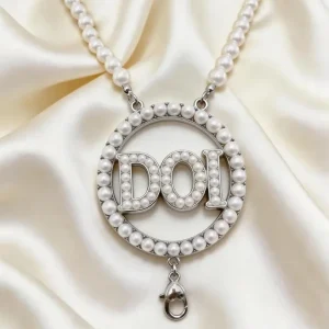 Customized New Style Imitation Pearl Buddhist DOI Pearl Lanyard Eastern Star Pendant Necklace for Women Sorority Order Lanyard