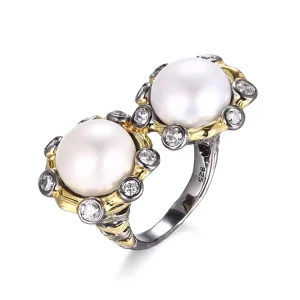 Customized Pearl Recycled Sterling Silver 925 Ring