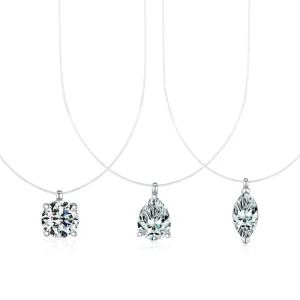 D Color High Definition Moissanite Clavicle Chain S925 Silver Invisible Fishing Line Necklace for Women