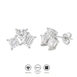 D-Color Moissanite Geometric Earrings S925 Sterling Silver