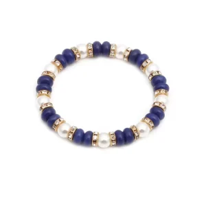 DIY Colorful Stone Lazurite Natural Stone Pearl Beaded Bracelet