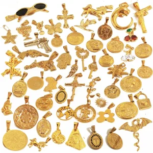 DIY Jewelry Pendants Charms Waterproof 18K Gold Plated Stainless Steel Charms for Jewelry Marking