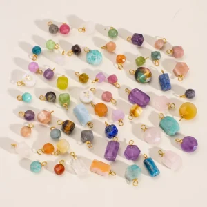 DIY Natural Stone Pendant Charms Irregular Bulk Crystals for Jewelry Making