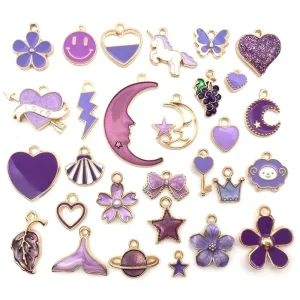 DIY Small Zinc Alloy Pendant for Bracelet Necklace Keychain Plated Charms With Pearl Diamond Religious Style for Children’s Gift