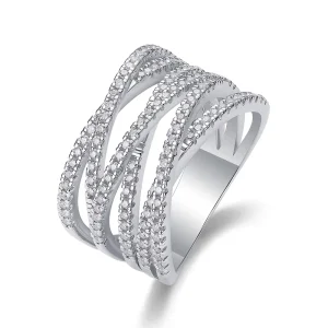 Dainty 925 Sterling Silver Layering Moissanite Ring for Women