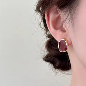 Dangle Hoop Stud Stainless Steel Flower Earrings Women’s Set