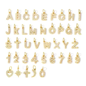 Diamond Alphabet Pendant for Women DIY Necklace Bracelet Jewelry Making Anniversary Gift
