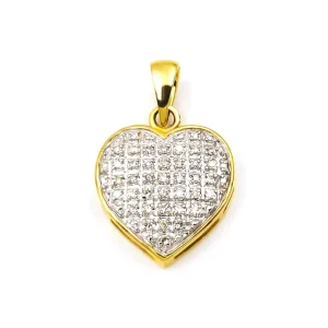 Diamond Pendant 10K 14K 18K Solid Gold Natural Diamond Lady Necklace Pendant Heart Shaped Iced Out Charm