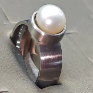Direct Factory Supply Stainless Steel Detachable Pearl Ring for Men and Women