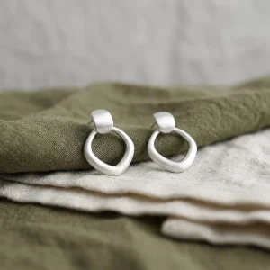 ED337 925 Sterling Silver Rhombus Stud Earrings