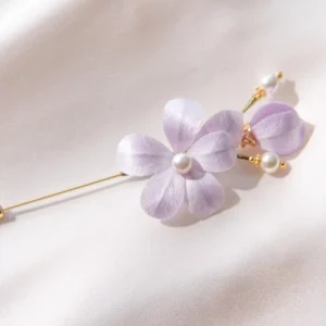 Embroidered Brooch Pin for Evening Parties