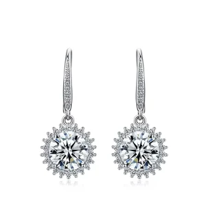Er025432 Women’s 925 Silver Circular Earrings with Electroplating