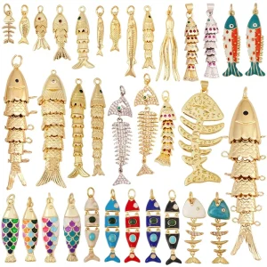 European American Style Brass Oil-Drip Small Fish Large Fish Colorful Pendant Accessories S87