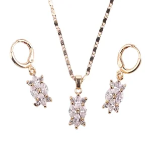 Exquisite Copper Alloy Zircon Main Stone Jewelry Set Luxury Bridal Wedding Jewelry Set for Women OEM ODM Customization Factory