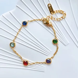 Exquisite Fine Jewelry for Women Stainless Steel Charm Bracelets in Multi Colors
