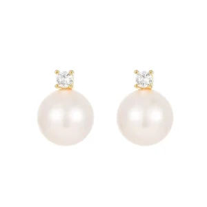 FY-ES2570 925 Silver French Classic Pearl Stud Earrings