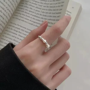 FY-JZ031 Index Finger Pearl Silver Fragment Patchwork Ring