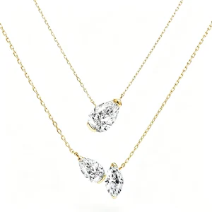 Factory 925 Sterling Silver 18K Gold Plated Zircon Pendant Necklace for Women Daily Wear