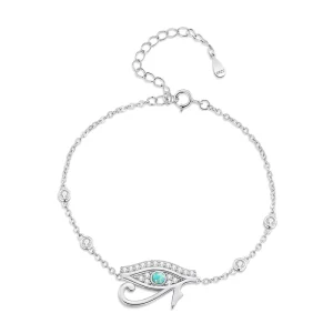 Factory 925 Sterling Silver Eye of Horus Chain Link Bracelet BSB114