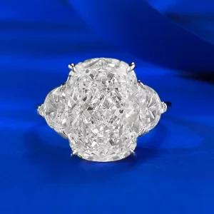 Factory 925 Sterling Silver White Oval High Carbon Diamond Ring