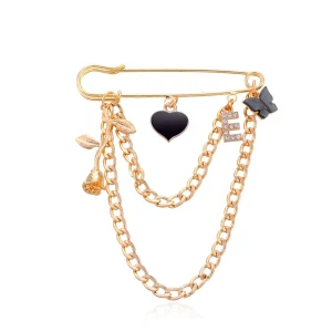 Factory Custom Gold Safety Pin Lapel Pin Brooch with DIY Charms
