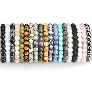 Factory Customized Multi-Size Gemstone Charm Bracelet