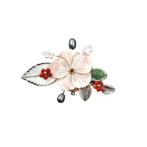 Factory Direct Crystal Floral Brooch Pin for Women