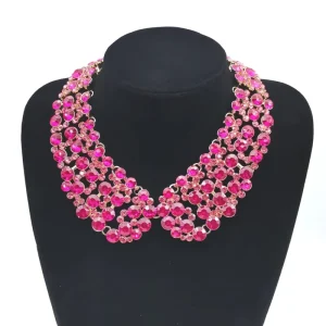 Factory Direct Crystal Gold Plated Chain Necklace Luxury Trendy Women Men Jewelry Rhinestone Accessory Necklace
