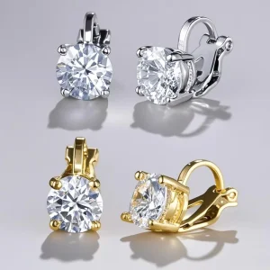 Factory Ear Clip Earrings 3A Micro-pavé Zircon Non-piercing Colorful Geometric Ear Cuffs