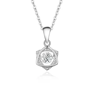 Factory Fine Jewelry 925 Sterling Silver Star Necklace Zircon Moissanite Link Chain Pendant Necklace for Girls