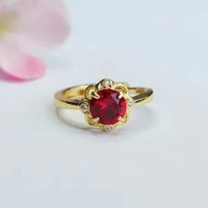 Factory Synthetic Ruby Ring Red Synthetic Spinel Square Corundum Cut Ring