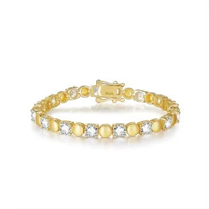 Factory VVS 5mm Moissanite Brushed Finish Tennis Bracelet S925 Silver