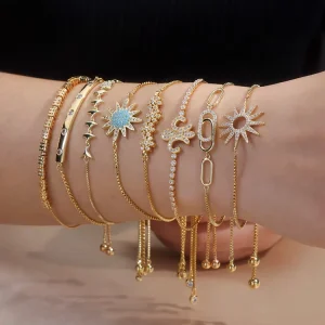 Factory Zircon Stainless Steel Adjustable Charm Bracelet for Women and Girls