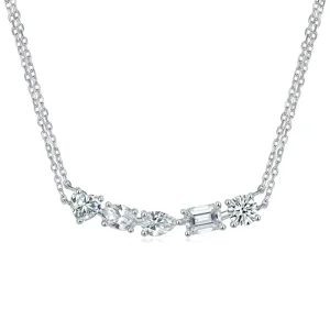 Fancy Shape DEF VS Moissanite Necklace, S925 Sterling Silver