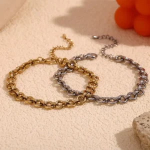 Fashion Anklets Chunky Gold Plated Waterproof Chain Anklet Stainless Steel Jewelry