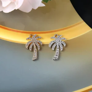 Fashion Charms Cubic Zirconia Micro Pave Palm Tree Diamond Pendant From China