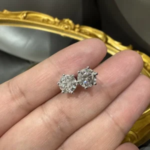 Fashion Classic Stud Earrings 14K 18K Gold Customized Color IGI Certified Brilliant Cut Lab Grown Diamond Women