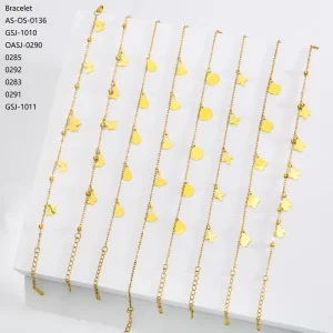 Fashion Trendy High Polished Women’s Charm Gold Plated Stainless Steel Butterfly Flower Fan Oval Geometric Pendants Gift