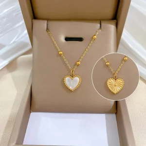 Fashionable Women’s Geometric 18K Gold Plated Stainless Steel Link Chain Pendant Necklace New Arrival