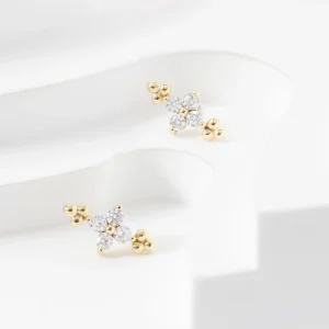 Fine Piercing Jewelry Luxury Labret Stud Earrings with Pin Piercing Jewelry