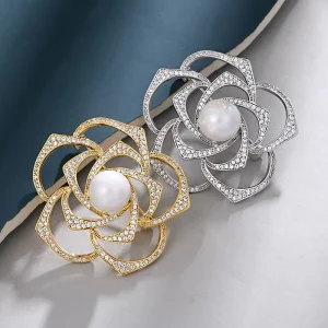 Floral Brooch Alloy for Children’s Clothing, Wedding Parties and Engagements