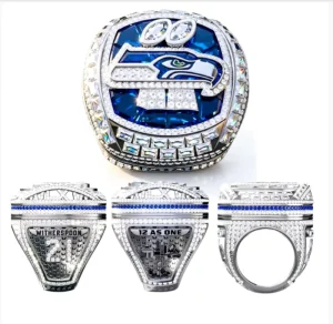 Football Championship Ring, Alloy with Diamond Engraving