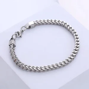Franco Mariner Link Chain Bracelet for Men Stainless Steel 6mm