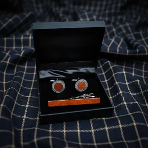 French Cufflink Gift Box Set Solid Wood Copper Tie Clip Cufflinks Fine Cuff Links and Tie Clips Cufflinks Set