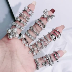 French Y2K Pearl Ring for Women